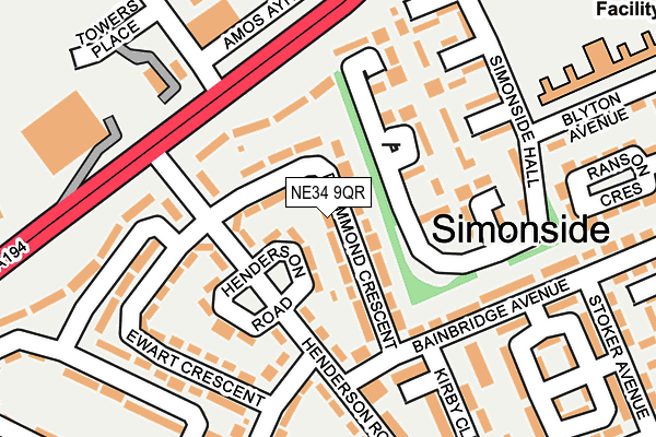 NE34 9QR map - OS OpenMap – Local (Ordnance Survey) NE34 9QR map - OS OpenMap – Local (Ordnance Survey)