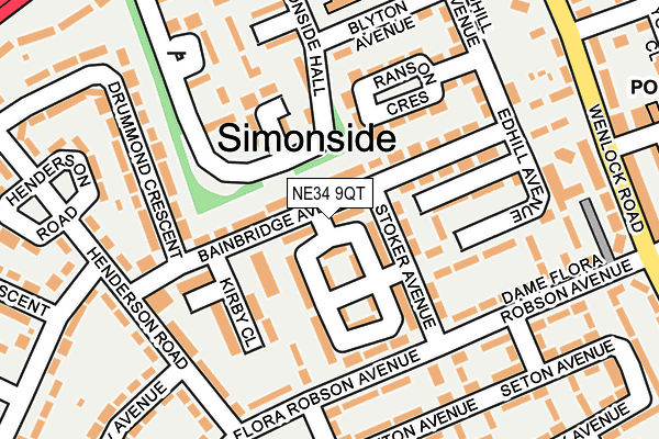 NE34 9QT map - OS OpenMap – Local (Ordnance Survey) NE34 9QT map - OS OpenMap – Local (Ordnance Survey)