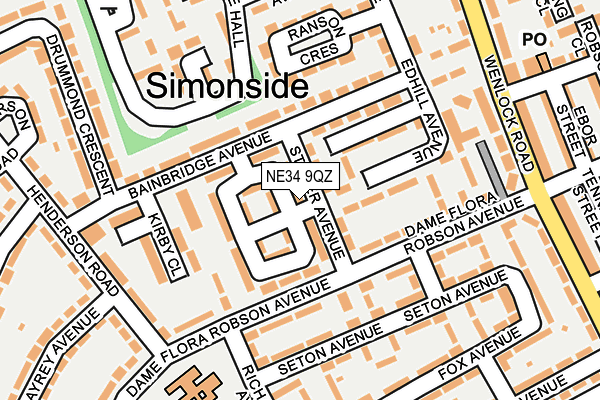 NE34 9QZ map - OS OpenMap – Local (Ordnance Survey) NE34 9QZ map - OS OpenMap – Local (Ordnance Survey)