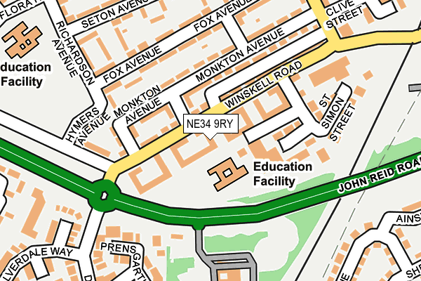 NE34 9RY map - OS OpenMap – Local (Ordnance Survey) NE34 9RY map - OS OpenMap – Local (Ordnance Survey)