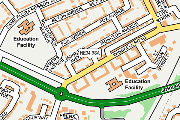 NE34 9SA map - OS OpenMap – Local (Ordnance Survey) NE34 9SA map - OS OpenMap – Local (Ordnance Survey)