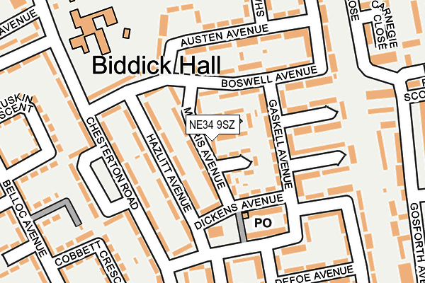NE34 9SZ map - OS OpenMap – Local (Ordnance Survey) NE34 9SZ map - OS OpenMap – Local (Ordnance Survey)