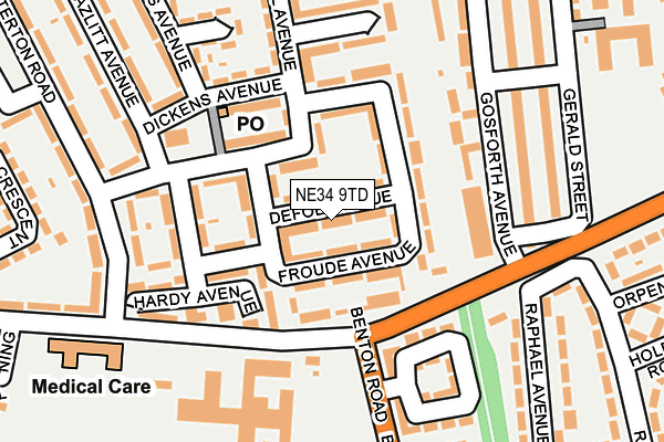 NE34 9TD map - OS OpenMap – Local (Ordnance Survey) NE34 9TD map - OS OpenMap – Local (Ordnance Survey)