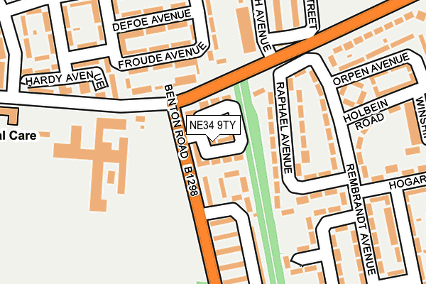NE34 9TY map - OS OpenMap – Local (Ordnance Survey) NE34 9TY map - OS OpenMap – Local (Ordnance Survey)