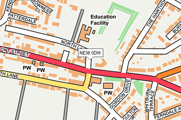 NE36 0DW map - OS OpenMap – Local (Ordnance Survey) NE36 0DW map - OS OpenMap – Local (Ordnance Survey)