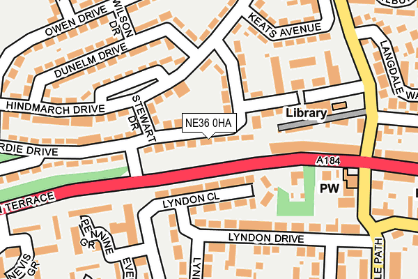 NE36 0HA map - OS OpenMap – Local (Ordnance Survey) NE36 0HA map - OS OpenMap – Local (Ordnance Survey)