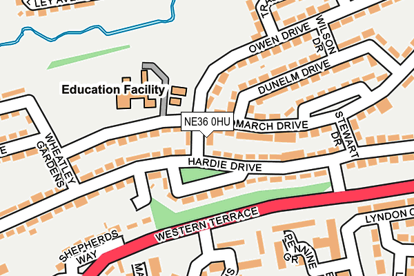 NE36 0HU map - OS OpenMap – Local (Ordnance Survey)