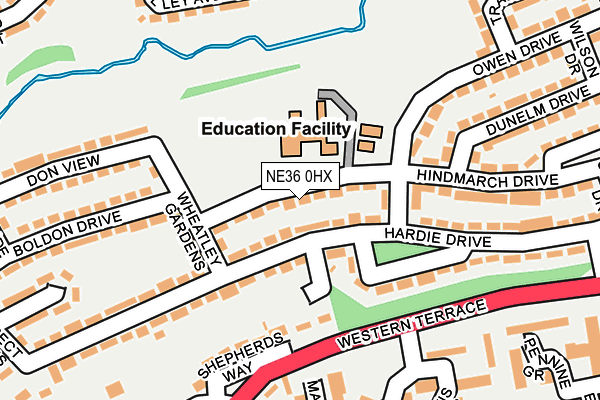 NE36 0HX map - OS OpenMap – Local (Ordnance Survey)