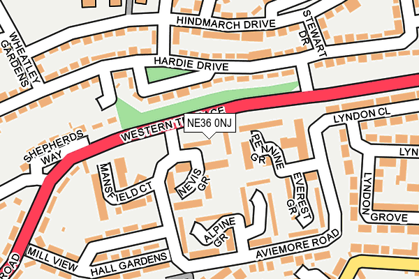 NE36 0NJ map - OS OpenMap – Local (Ordnance Survey) NE36 0NJ map - OS OpenMap – Local (Ordnance Survey)