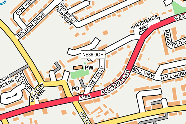 NE36 0QH map - OS OpenMap – Local (Ordnance Survey) NE36 0QH map - OS OpenMap – Local (Ordnance Survey)
