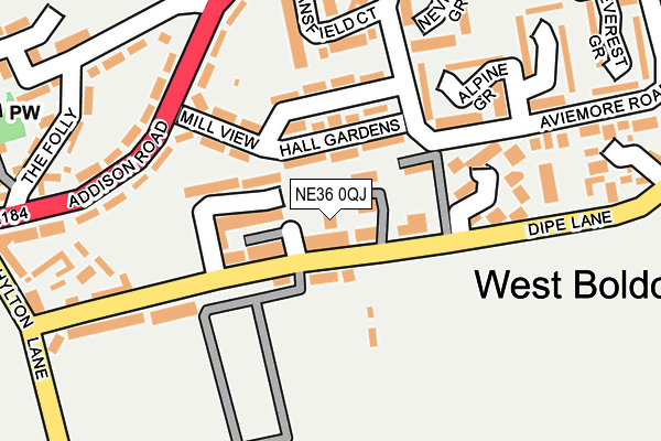NE36 0QJ map - OS OpenMap – Local (Ordnance Survey) NE36 0QJ map - OS OpenMap – Local (Ordnance Survey)