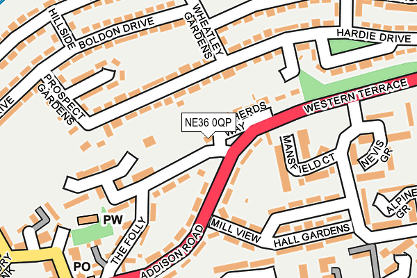 NE36 0QP map - OS OpenMap – Local (Ordnance Survey) NE36 0QP map - OS OpenMap – Local (Ordnance Survey)