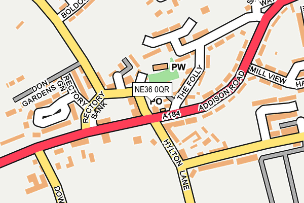 NE36 0QR map - OS OpenMap – Local (Ordnance Survey) NE36 0QR map - OS OpenMap – Local (Ordnance Survey)