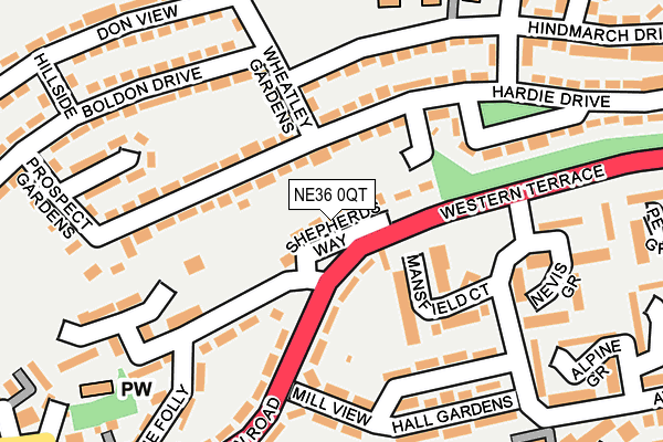 NE36 0QT map - OS OpenMap – Local (Ordnance Survey) NE36 0QT map - OS OpenMap – Local (Ordnance Survey)