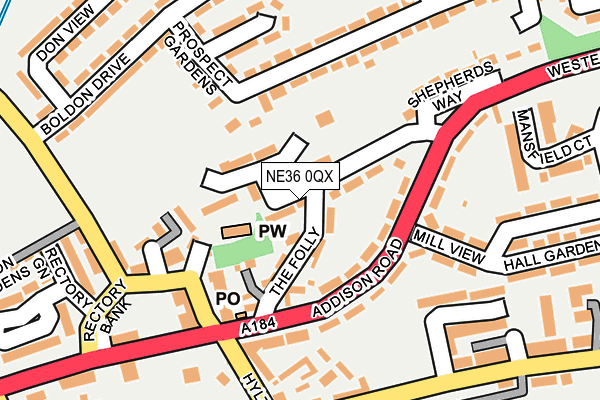 NE36 0QX map - OS OpenMap – Local (Ordnance Survey) NE36 0QX map - OS OpenMap – Local (Ordnance Survey)