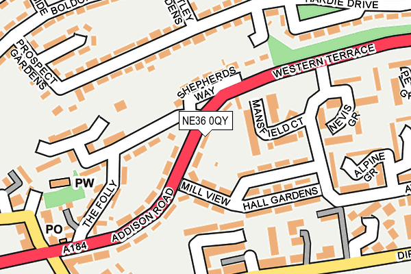 NE36 0QY map - OS OpenMap – Local (Ordnance Survey) NE36 0QY map - OS OpenMap – Local (Ordnance Survey)