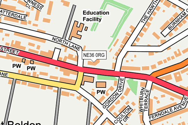 NE36 0RG map - OS OpenMap – Local (Ordnance Survey) NE36 0RG map - OS OpenMap – Local (Ordnance Survey)