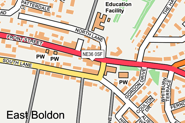 NE36 0SF map - OS OpenMap – Local (Ordnance Survey) NE36 0SF map - OS OpenMap – Local (Ordnance Survey)
