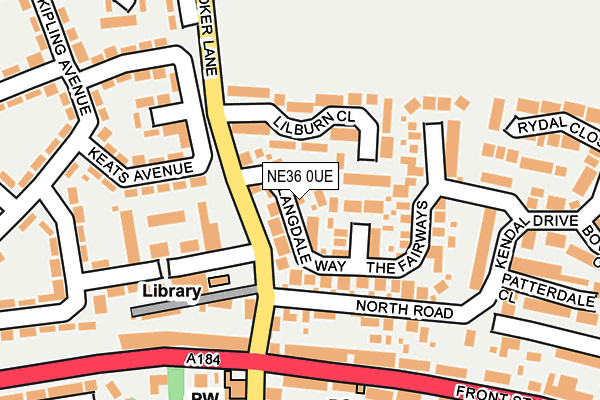 NE36 0UE map - OS OpenMap – Local (Ordnance Survey) NE36 0UE map - OS OpenMap – Local (Ordnance Survey)