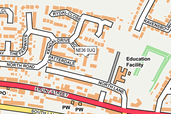 NE36 0UQ map - OS OpenMap – Local (Ordnance Survey)