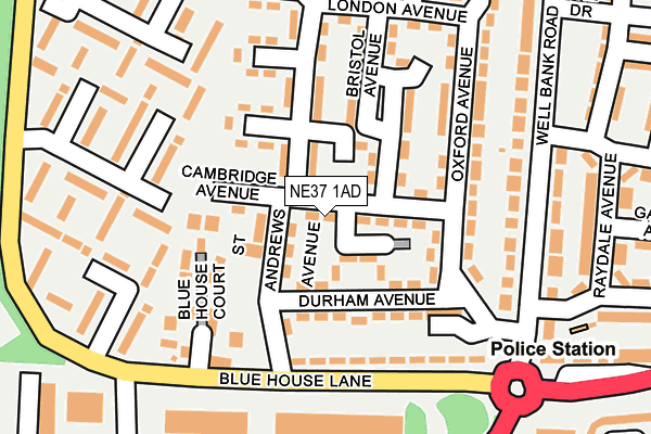 NE37 1AD map - OS OpenMap – Local (Ordnance Survey) NE37 1AD map - OS OpenMap – Local (Ordnance Survey)