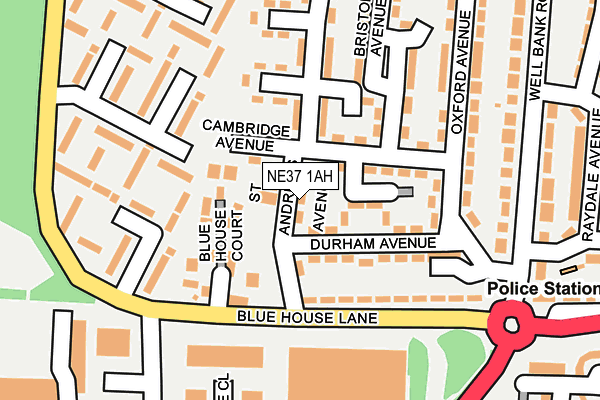 NE37 1AH map - OS OpenMap – Local (Ordnance Survey) NE37 1AH map - OS OpenMap – Local (Ordnance Survey)