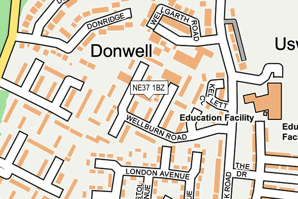 NE37 1BZ map - OS OpenMap – Local (Ordnance Survey) NE37 1BZ map - OS OpenMap – Local (Ordnance Survey)
