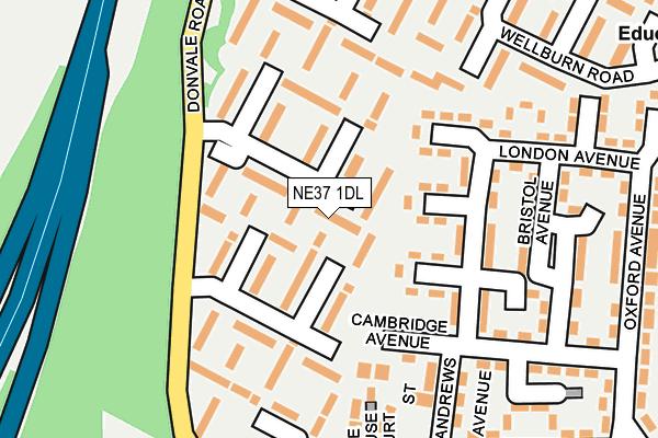 NE37 1DL map - OS OpenMap – Local (Ordnance Survey) NE37 1DL map - OS OpenMap – Local (Ordnance Survey)