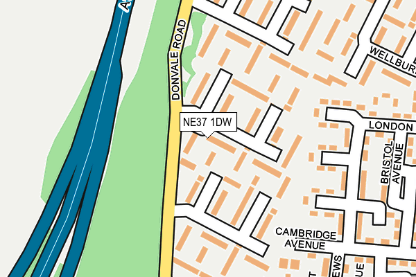 NE37 1DW map - OS OpenMap – Local (Ordnance Survey) NE37 1DW map - OS OpenMap – Local (Ordnance Survey)