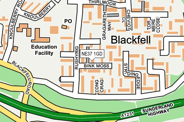NE37 1GD map - OS OpenMap – Local (Ordnance Survey) NE37 1GD map - OS OpenMap – Local (Ordnance Survey)