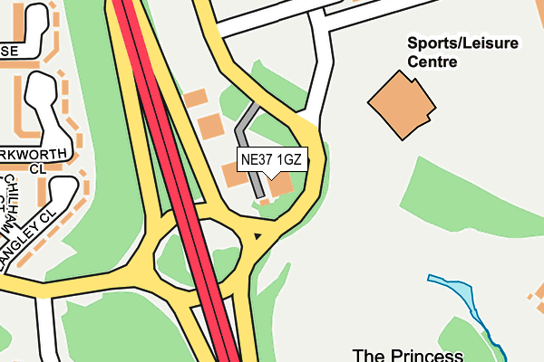 NE37 1GZ map - OS OpenMap – Local (Ordnance Survey)