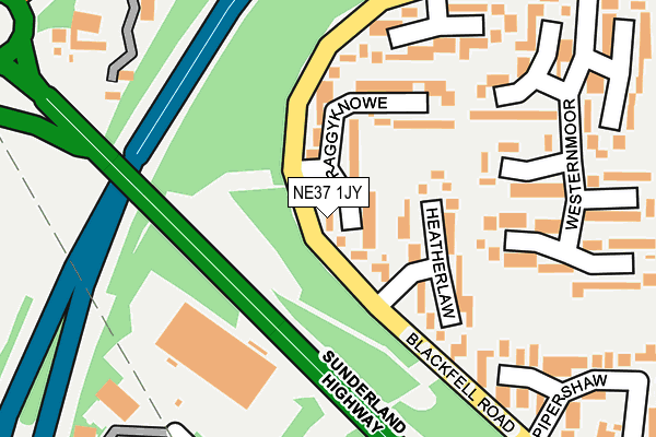 NE37 1JY map - OS OpenMap – Local (Ordnance Survey) NE37 1JY map - OS OpenMap – Local (Ordnance Survey)