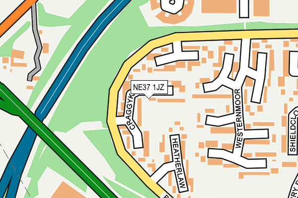 NE37 1JZ map - OS OpenMap – Local (Ordnance Survey) NE37 1JZ map - OS OpenMap – Local (Ordnance Survey)