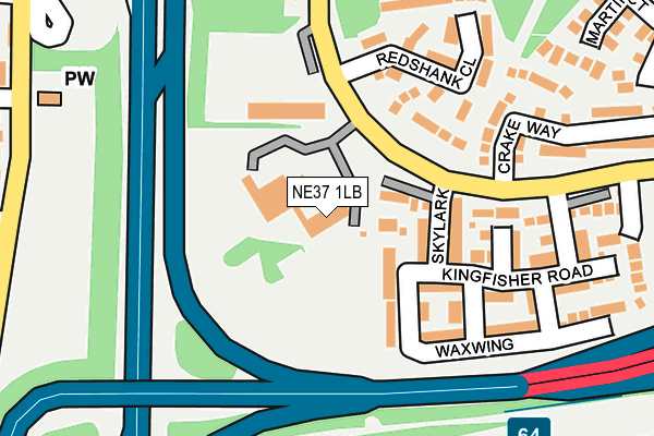 NE37 1LB map - OS OpenMap – Local (Ordnance Survey) NE37 1LB map - OS OpenMap – Local (Ordnance Survey)