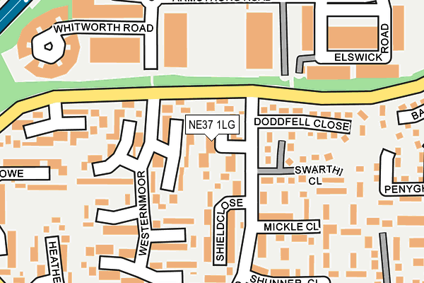 NE37 1LG map - OS OpenMap – Local (Ordnance Survey) NE37 1LG map - OS OpenMap – Local (Ordnance Survey)