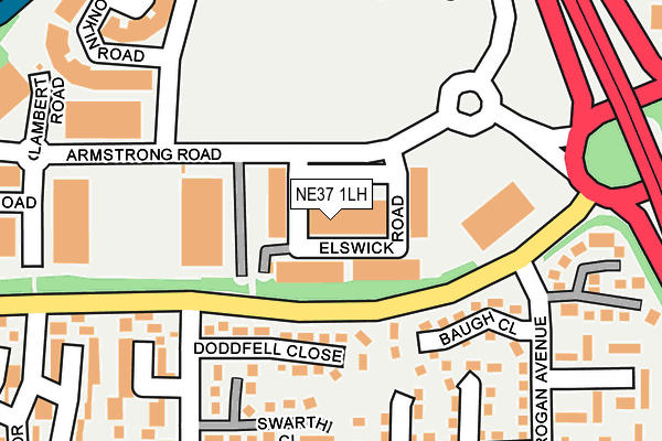 NE37 1LH map - OS OpenMap – Local (Ordnance Survey) NE37 1LH map - OS OpenMap – Local (Ordnance Survey)