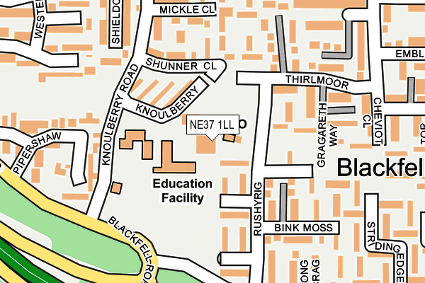 NE37 1LL map - OS OpenMap – Local (Ordnance Survey) NE37 1LL map - OS OpenMap – Local (Ordnance Survey)