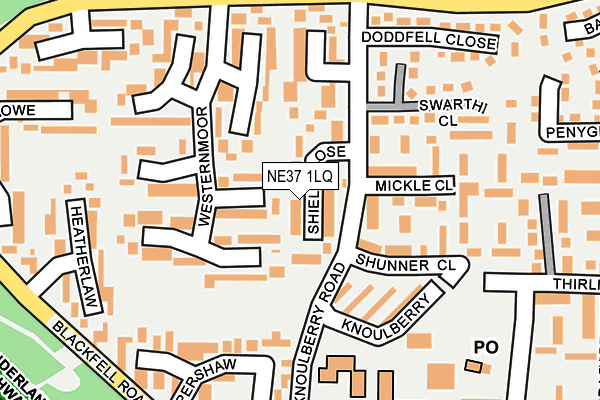 NE37 1LQ map - OS OpenMap – Local (Ordnance Survey) NE37 1LQ map - OS OpenMap – Local (Ordnance Survey)