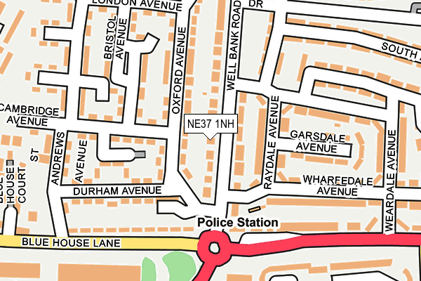 NE37 1NH map - OS OpenMap – Local (Ordnance Survey) NE37 1NH map - OS OpenMap – Local (Ordnance Survey)