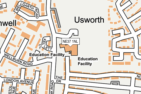 NE37 1NL map - OS OpenMap – Local (Ordnance Survey) NE37 1NL map - OS OpenMap – Local (Ordnance Survey)