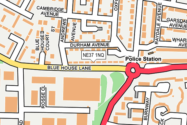 NE37 1NQ map - OS OpenMap – Local (Ordnance Survey)