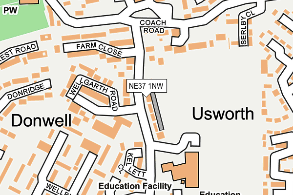 NE37 1NW map - OS OpenMap – Local (Ordnance Survey) NE37 1NW map - OS OpenMap – Local (Ordnance Survey)