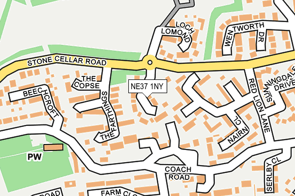 NE37 1NY map - OS OpenMap – Local (Ordnance Survey) NE37 1NY map - OS OpenMap – Local (Ordnance Survey)