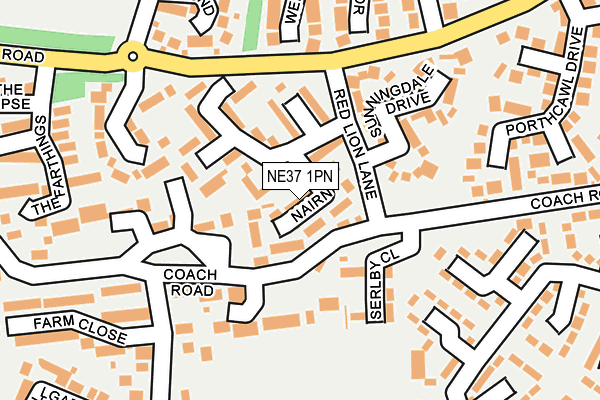 NE37 1PN map - OS OpenMap – Local (Ordnance Survey) NE37 1PN map - OS OpenMap – Local (Ordnance Survey)