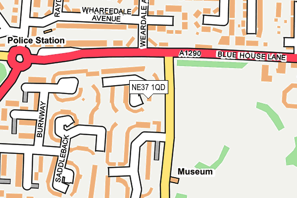 NE37 1QD map - OS OpenMap – Local (Ordnance Survey) NE37 1QD map - OS OpenMap – Local (Ordnance Survey)