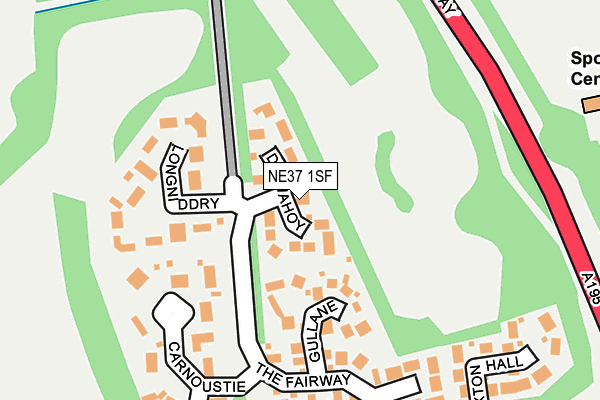 NE37 1SF map - OS OpenMap – Local (Ordnance Survey) NE37 1SF map - OS OpenMap – Local (Ordnance Survey)