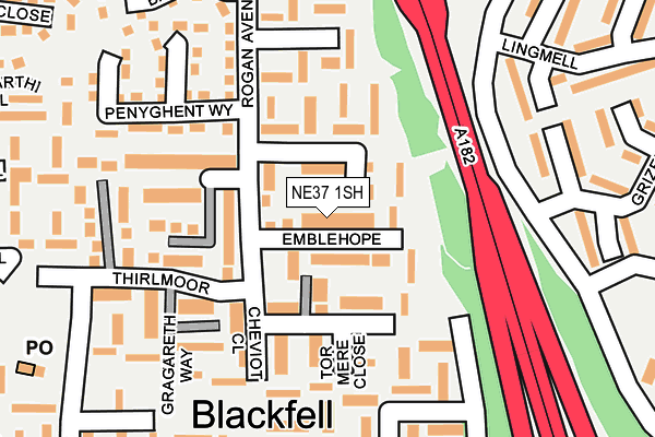 NE37 1SH map - OS OpenMap – Local (Ordnance Survey) NE37 1SH map - OS OpenMap – Local (Ordnance Survey)