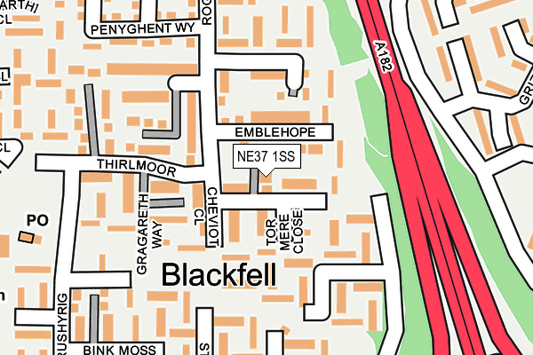 NE37 1SS map - OS OpenMap – Local (Ordnance Survey) NE37 1SS map - OS OpenMap – Local (Ordnance Survey)