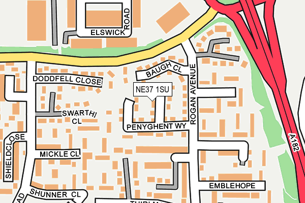 NE37 1SU map - OS OpenMap – Local (Ordnance Survey) NE37 1SU map - OS OpenMap – Local (Ordnance Survey)