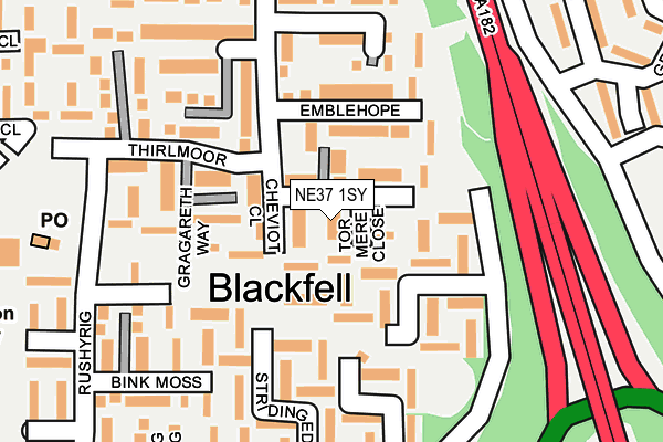 NE37 1SY map - OS OpenMap – Local (Ordnance Survey) NE37 1SY map - OS OpenMap – Local (Ordnance Survey)